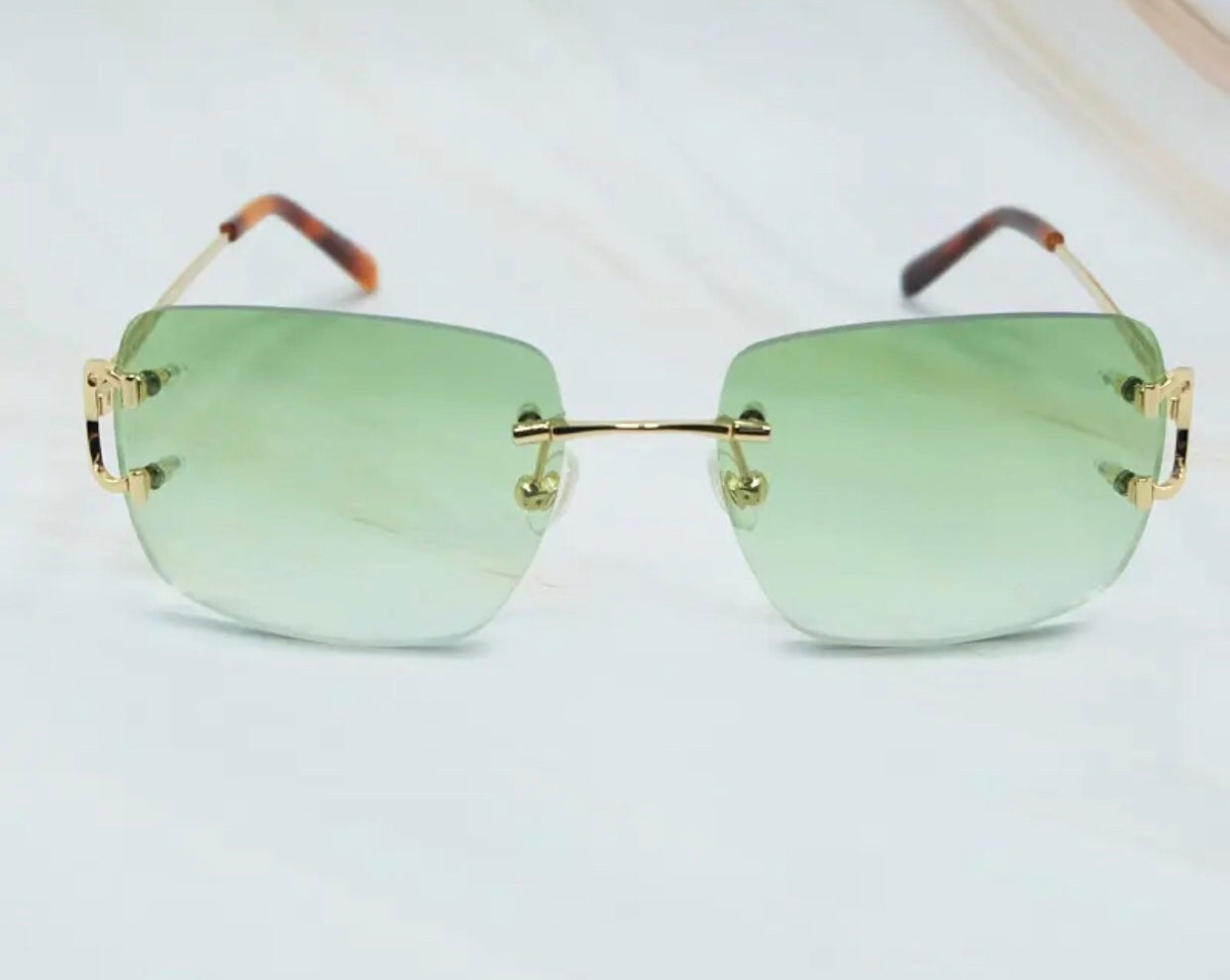 Luxury Rimless Metal Sunglasses