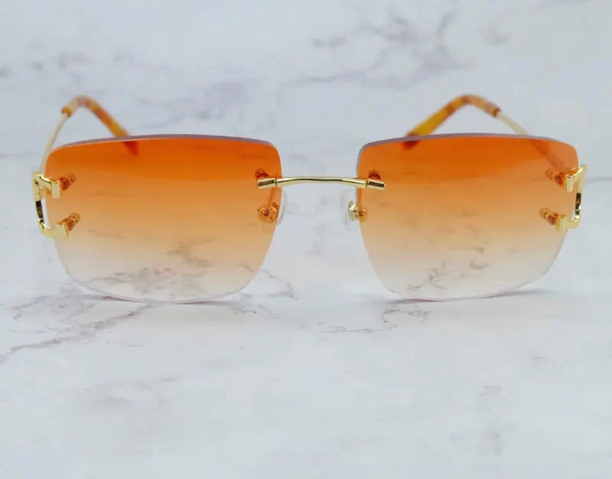 Luxury Rimless Metal Sunglasses